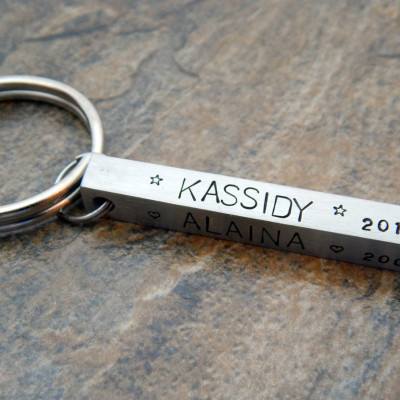 Personalised Engraved Bar Keychain - Custom Keyring - Christmas Gift for Dad - Anniversary Present for Husband - Birthday Gift Ideas for Him