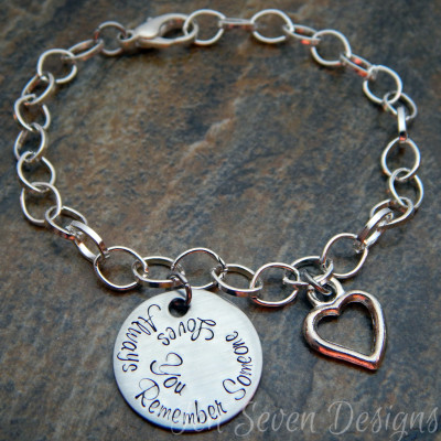 Hand Stamped Personalised Charm Bracelet with Custom Disc & Charm - Perfect Gift for Her