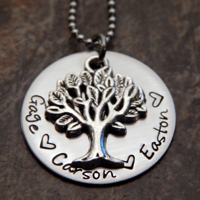 Personalised Family Tree Name Necklace - Custom Jewellery Gift for Wife, Mom, Her - Birthday, Christmas Gift Ideas