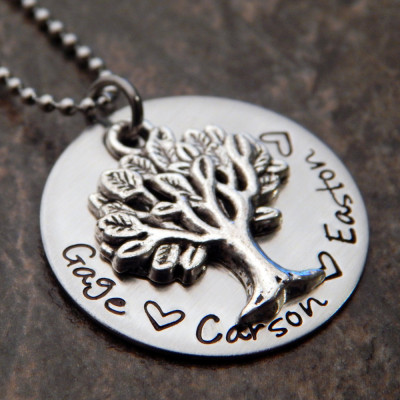 Personalised Family Tree Name Necklace - Custom Jewellery Gift for Wife, Mom, Her - Birthday, Christmas Gift Ideas