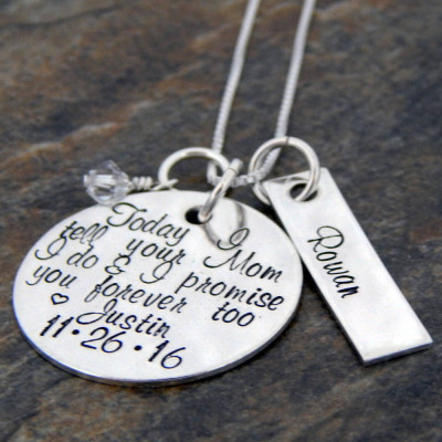 Personalised Wedding Day Gift for Step Daughter, Sterling Silver Promise of Forever