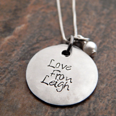 Personalised Hand Stamped Name Necklace - Christmas, Birthday, Graduation & Anniversary Gift for Mom, Wife