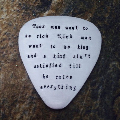 Customised Hand Stamped Guitar Pick - Christmas Gift for Him with Special Quotation - Personalised Present that Matters
