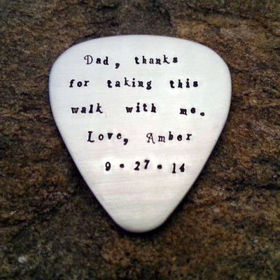 Customised Hand Stamped Guitar Pick - Christmas Gift for Him with Special Quotation - Personalised Present that Matters