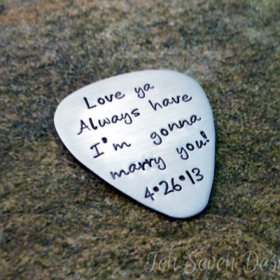 Personalised Guitar Pick - Hand Stamped Engraved - Customised Gift Idea for Christmas, Anniversary, Graduation, Him