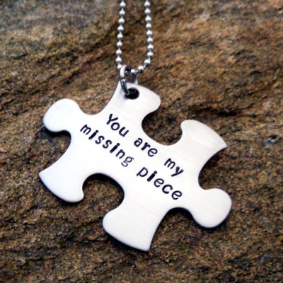 Personalised Jewellery Puzzle Piece Necklace - Custom Gift for Her, Him Birthday, Anniversary