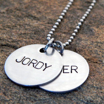Personalised Mother's Name Necklace - Hand Stamped Sterling Silver - Christmas Gift