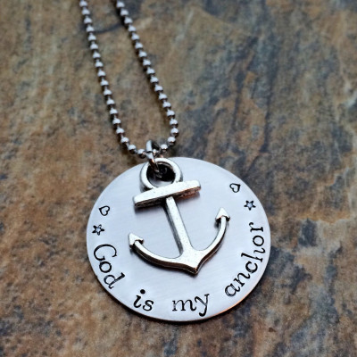 Personalised Necklace with Anchor Charm - Christmas Gift for Her, Religious & Baptism Gift for God Daughter - Perfect for Communion