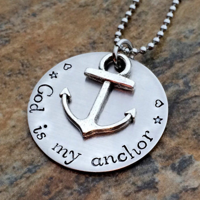 Personalised Necklace with Anchor Charm - Christmas Gift for Her, Religious & Baptism Gift for God Daughter - Perfect for Communion