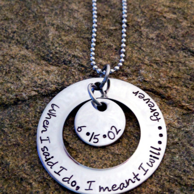 Personalised Date Quote Necklace - Anniversary Gift for Her - Christmas Jewellery Gift - Wife Idea in Sterling Silver