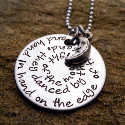 Personalised Quote Necklace - Hand Stamped - Christmas, Birthday Gift for Her - Custom Quote Jewellery for Girlfriend
