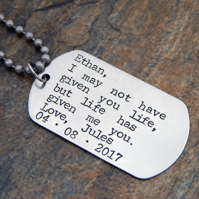 Personalised Wedding Gift for Bride's Step Son - Life Has Given Me You Necklace or Keychain