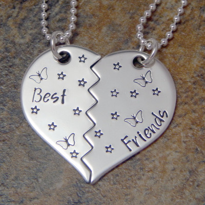 Personalised Heart Necklace Set for Best Friends, Mother-Daughter & Big-Little Sisters