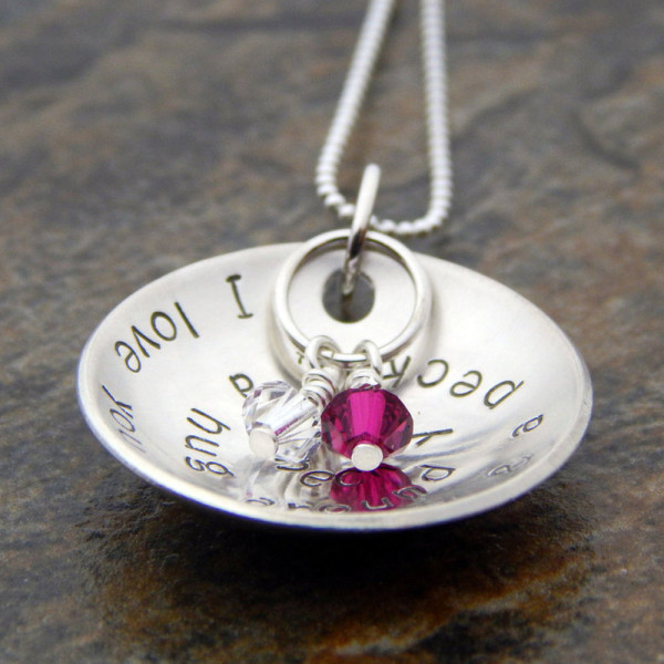 Personalised Sterling Silver Quote Necklace - Christmas Gift for Mum - Graduation/Birthday Gift for Her