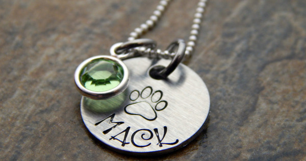 Personalized Sterling Silver Necklace Paw Print Pet Name Necklace Animal Lover Necklace Person 223383458 9163