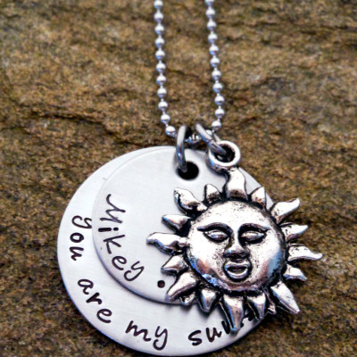 Custom 'You Are My Sunshine' Name Pendant Necklace for Moms - Mommy Jewellery Gift for Birthday, Christmas or Any Occasion