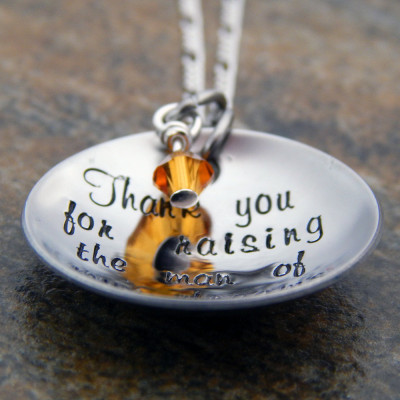 Hand Stamped Necklace - Perfect Gift for Future Mother-in-Law on her Son's Special Wedding Day