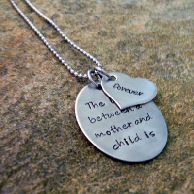 Forever Love Quote Necklace - Hand Stamped Sterling Silver - Gift for Mom on Christmas