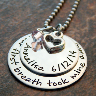 Personalised Mothers Necklace with Kids Name & Birthstone - Perfect Christmas Gift for New Mom