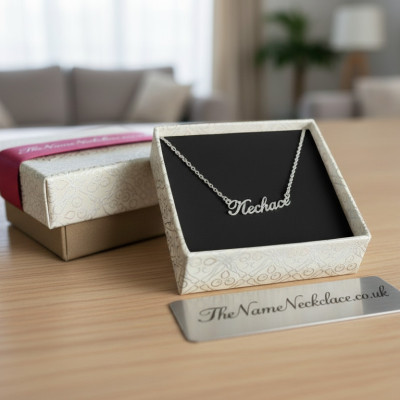 18K Solid Gold Name Necklace for Pekingese Dog Breed