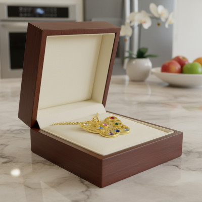 18ct Gold Plated Birthstone Butterfly Necklace