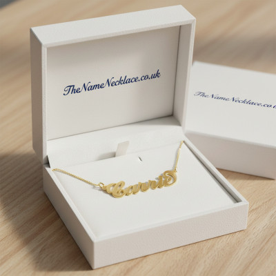 18ct Gold Double Thickness Custom Name Necklace - Carrie Style