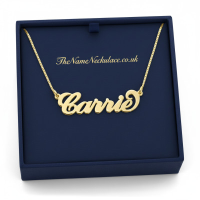 18ct Gold Double Thickness Custom Name Necklace - Carrie Style