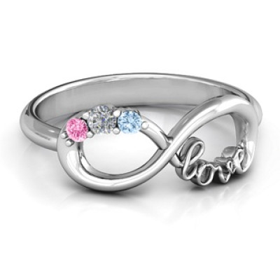 Personalised Infinity Promise Ring With Birthstone Jewellery Love Ring