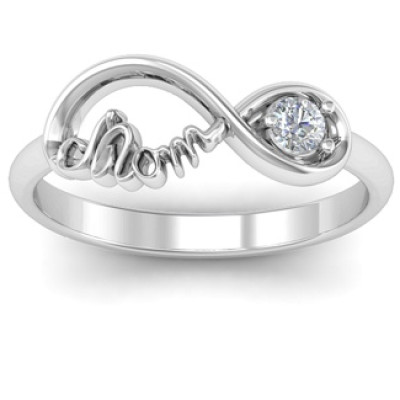 Mom's Infinity Bond Ring with Birthstone  - By The Name Necklace;