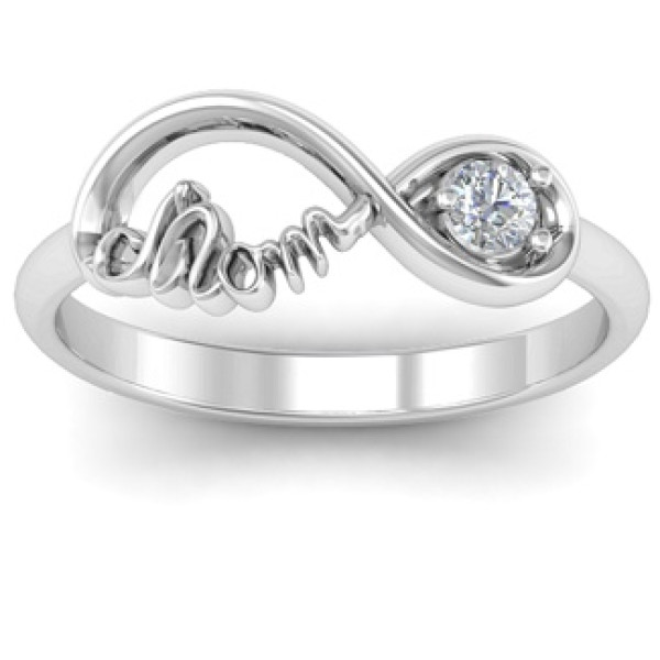 Infinity Mothers Day Ring with Birthstone