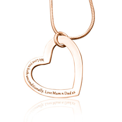 Personalised Always in My Heart Necklace - 18ct  Rose Gold Plated - By The Name Necklace;