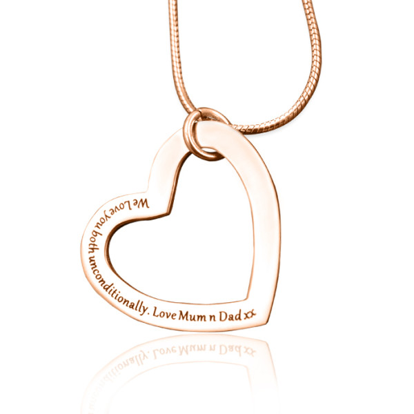 Personalised "Always in My Heart" Rose Gold Plated Necklace
