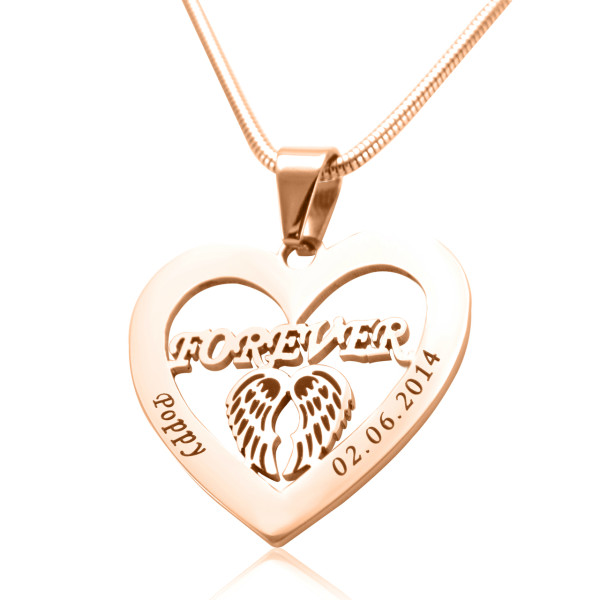 Personalised 18ct Rose Gold Plated "Angel in My Heart" Necklace