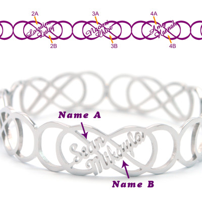 Customize Engraved Double Infinity Bracelet