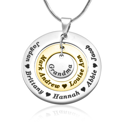 Personalised Circles of Love Necklace - TWO TONE - Gold  Silver - By The Name Necklace;