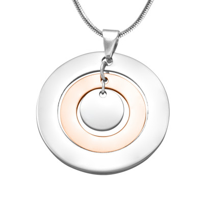 Personalised Two-Tone Rose Gold & Silver Circles of Love Necklace
