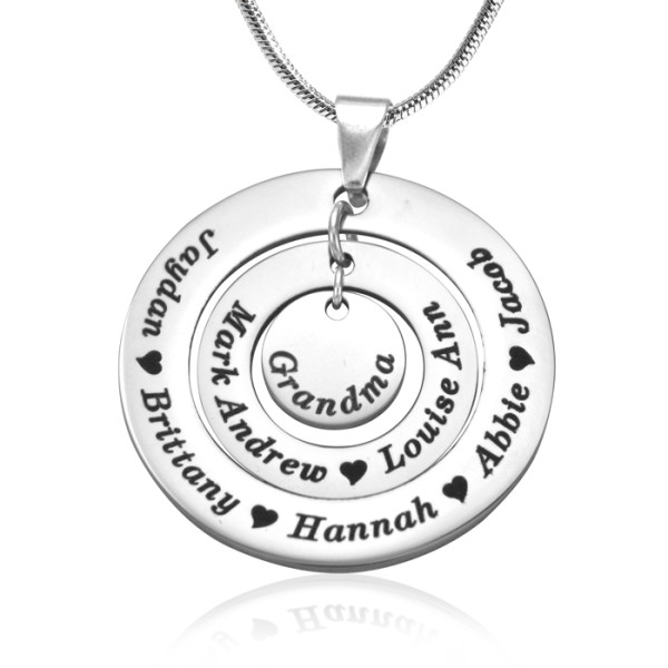 Personalised "Circles of Love" Silver Necklace
