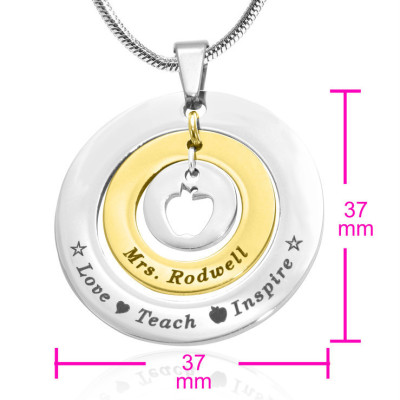 Personalised Two-Tone Circles of Love Necklace for Teacher Gift