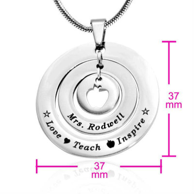 Personalised Sterling Silver Circles of Love Necklace for Teachers