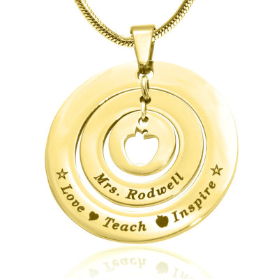 18ct Gold Plated Personalised 'Circles of Love' Necklace Gift for Teacher