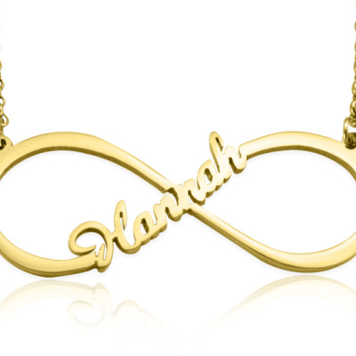 Engraved Custom Infinity Name Necklace - 18K Gold Plating