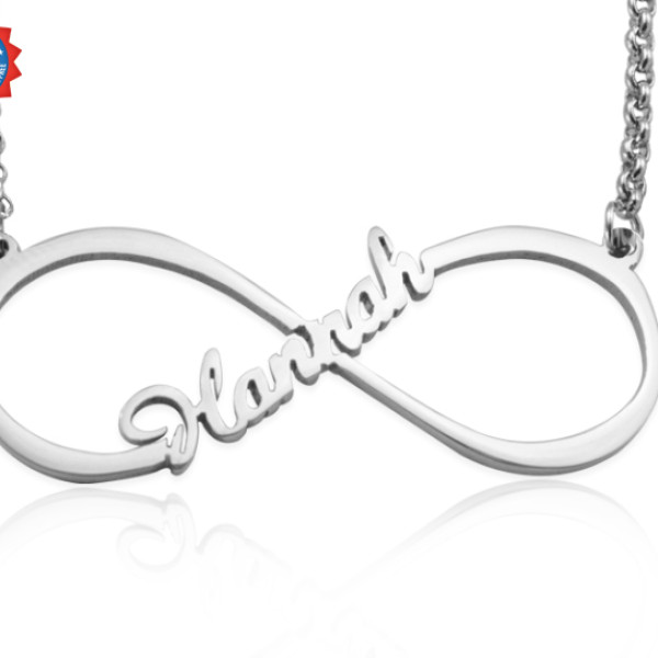 Personalised Sterling Silver Infinity Name Necklace - Customised Single Name Jewellery