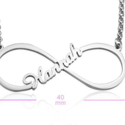 Personalised Sterling Silver Infinity Name Necklace - Customised Single Name Jewellery