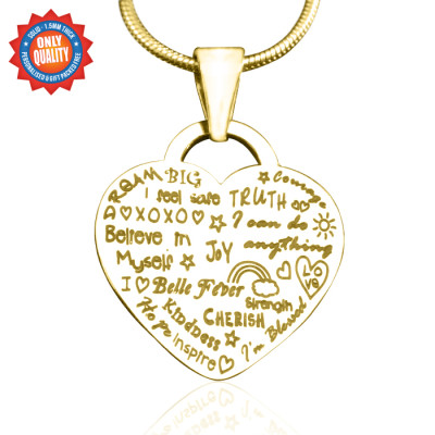 18K Gold Plated Custom Heart of Hope Pendant Necklace