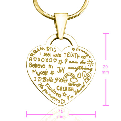 18K Gold Plated Custom Heart of Hope Pendant Necklace
