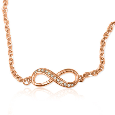 Personalised Rose Gold Plated Crystal Infinity Bracelet/Anklet