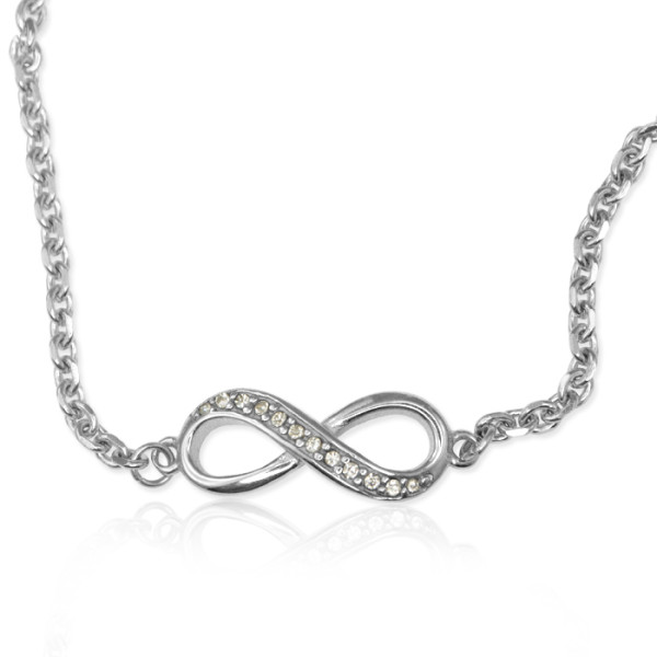 Custom Engraved Infinity Bracelet/Anklet - Sterling Silver