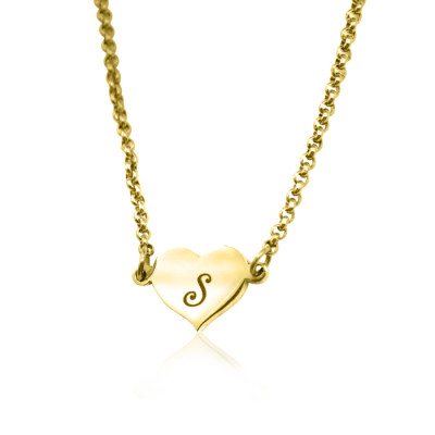 Personalised Heart Necklace - 18ct Gold Plated Jewellery Gift