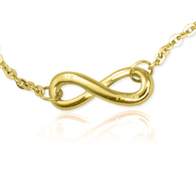 Personalised Classic  Infinity Bracelet/Anklet - 18ct Gold Plated - By The Name Necklace;