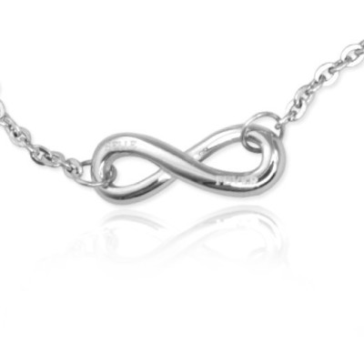 Personalised Classic  Infinity Bracelet/Anklet - Sterling Silver - By The Name Necklace;